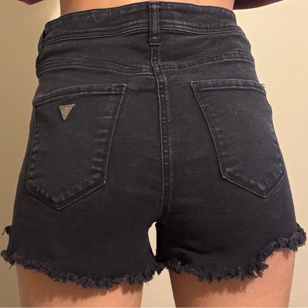 black high rise jean shorts